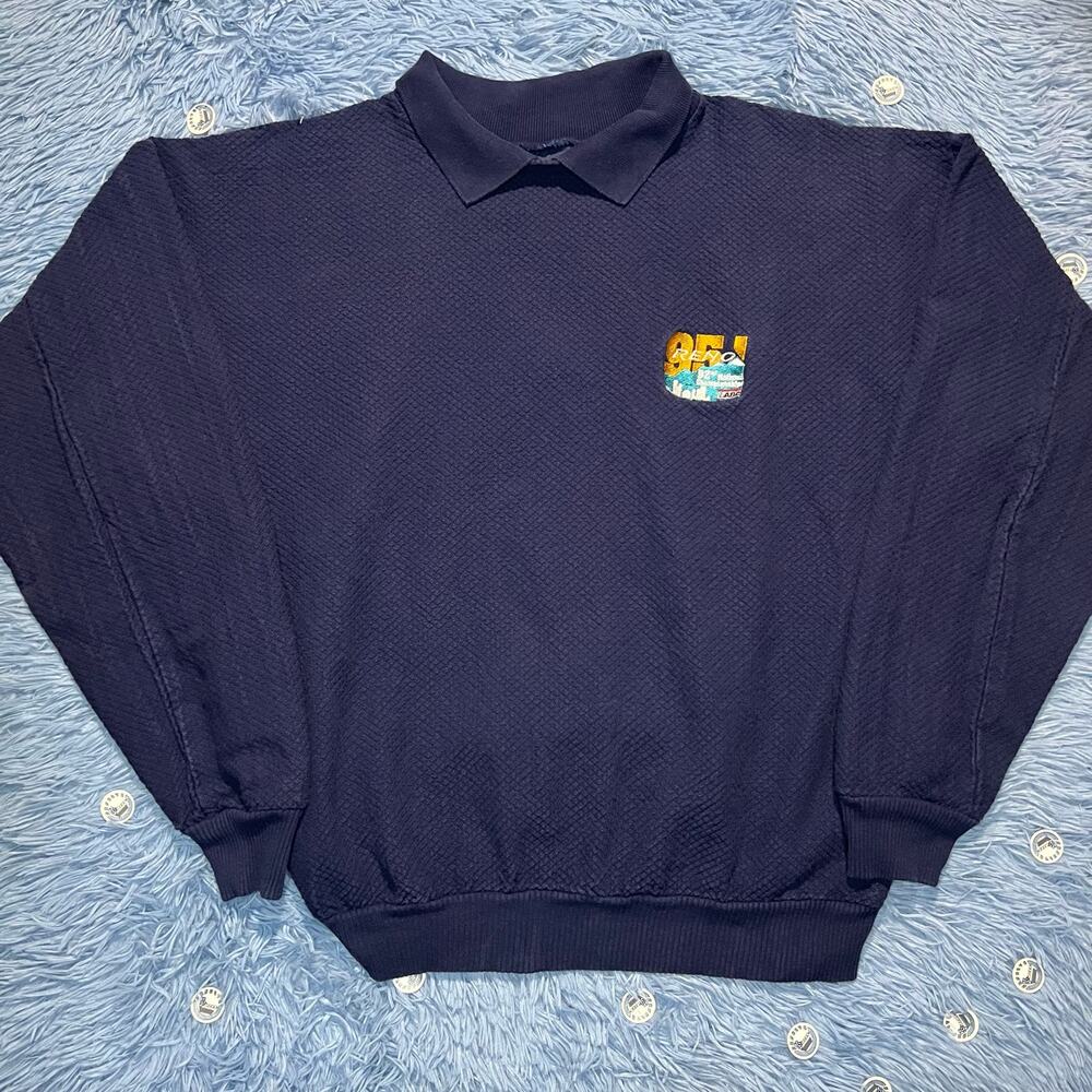 VINTAGE Reno ‘95 National Bowling Champion Collard Shirt Size Large Mens ABC